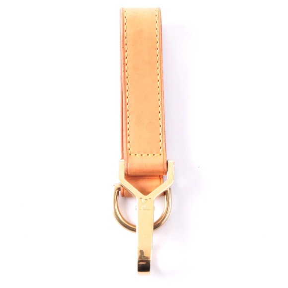 LOUIS VUITTON Leather Luggage Strap D-ring with Brass Hook for Pegase Suitcase - Picture 2 of 8